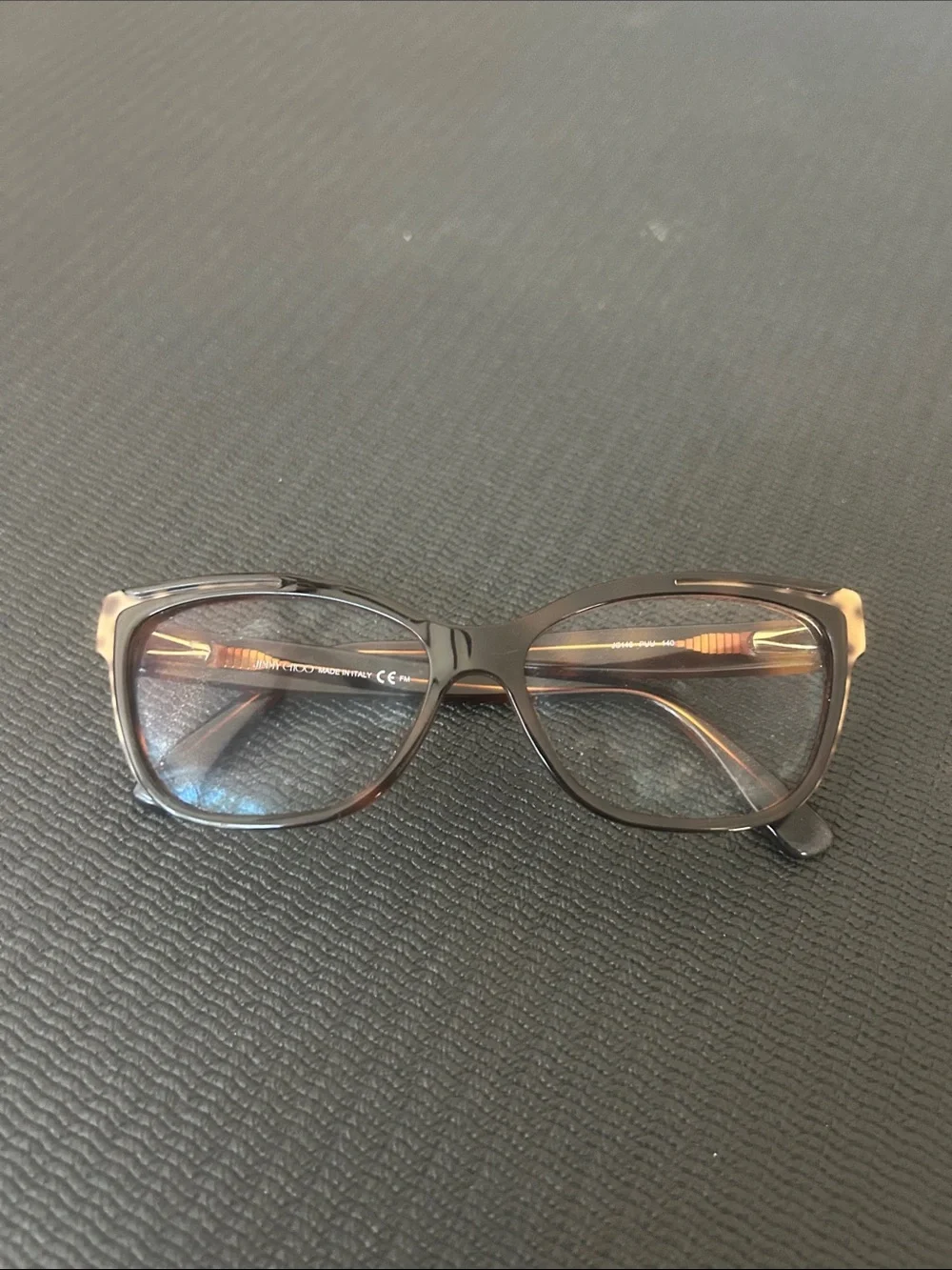 Jimmy Choo Brown Square Cat-Eye Glasses Blue light protective lenses